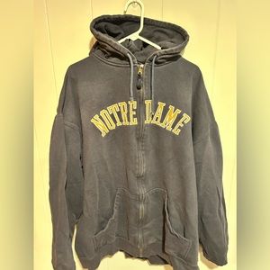 Men’s 3XL Tall Russell Athletic Navy Notre Dame Zip Up Hoodie